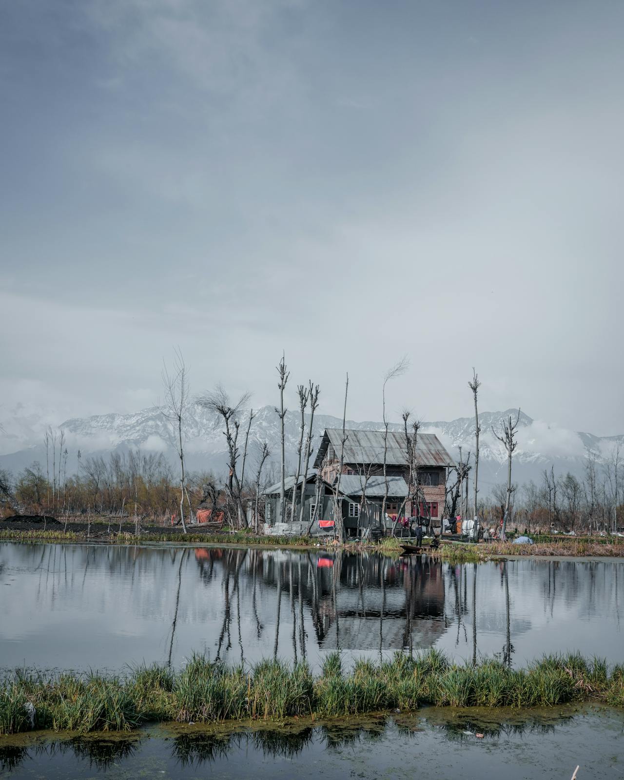 House in middle of pond